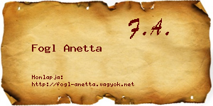 Fogl Anetta névjegykártya